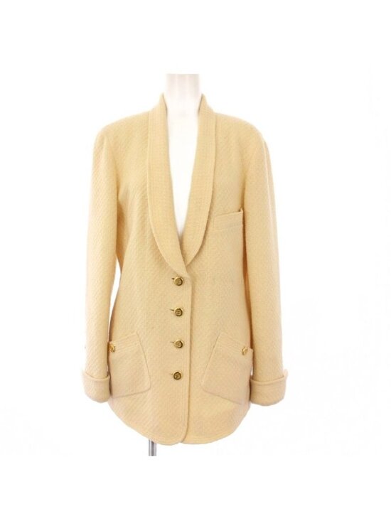 Chanel Accessories - Chanel Coco Mark Shawl Collar Other Jackets Ivory Care Tag None